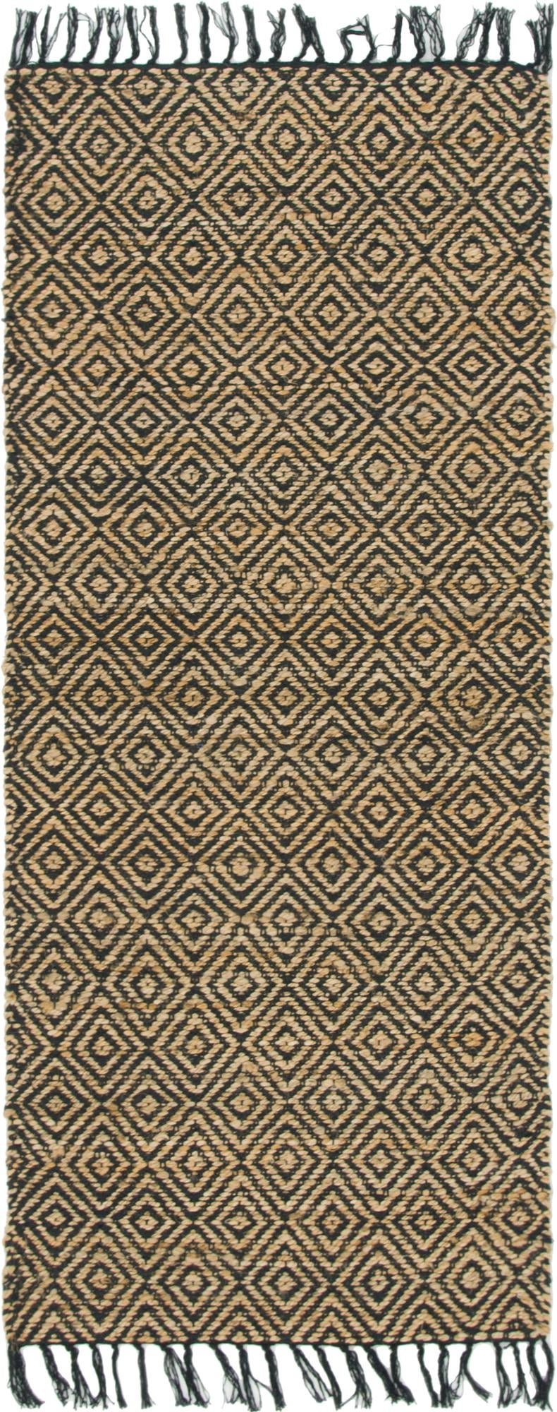 Woven Seaside Jute Collection Area Rug - Marina Runner Black lifestyle 44