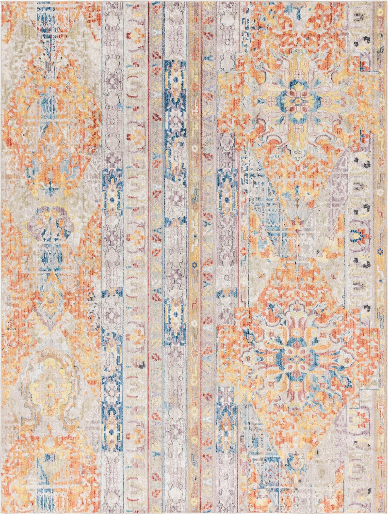 Seville Woven Collection Area Rug - Alcazar Rectangle Orange lifestyle 4