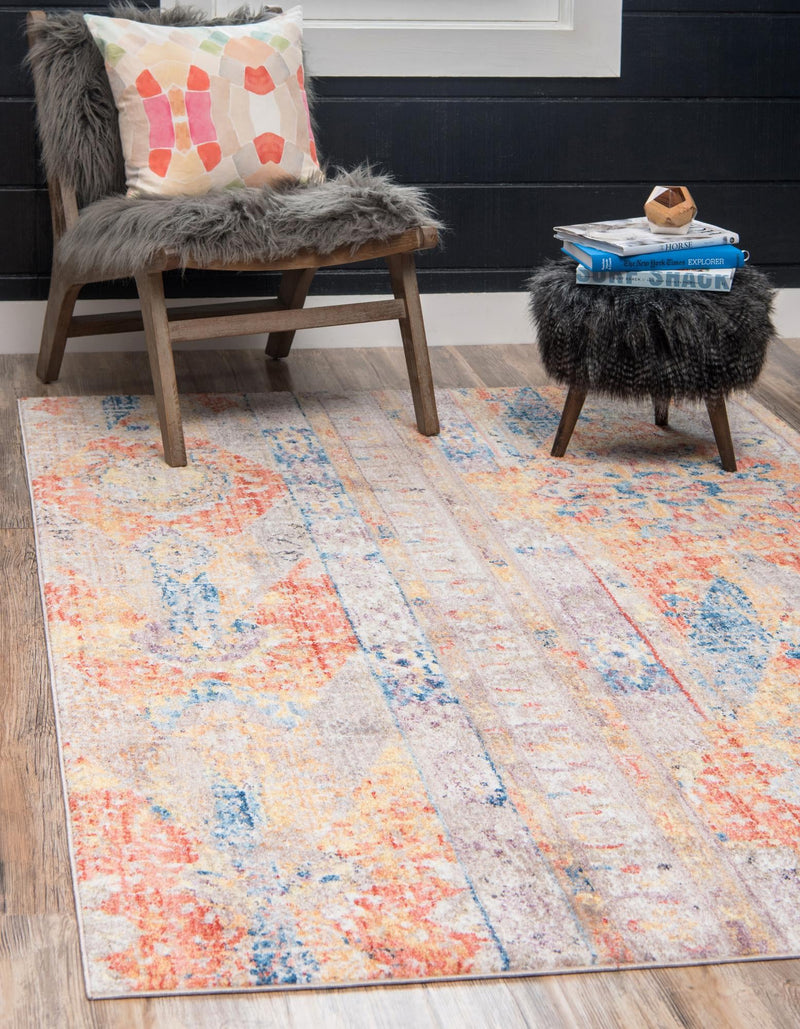 Seville Woven Collection Area Rug - Alcazar Rectangle Orange lifestyle 6