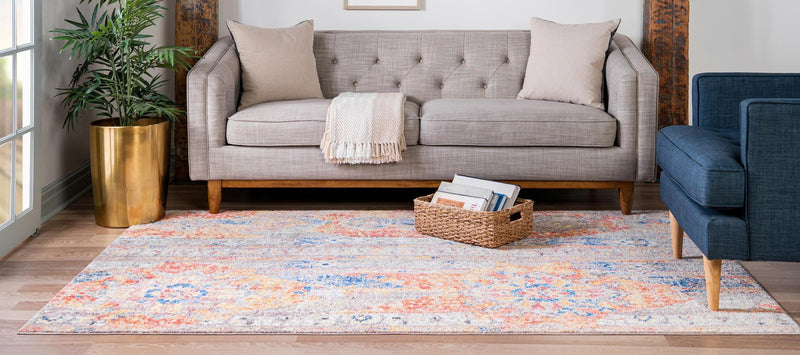 Seville Woven Collection Area Rug - Alcazar Rectangle Orange lifestyle 12