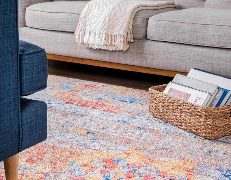 Seville Woven Collection Area Rug - Alcazar Rectangle Orange lifestyle 18