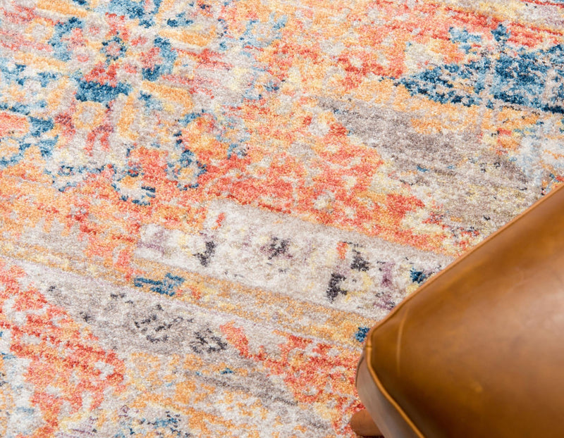 Seville Woven Collection Area Rug - Alcazar Round Orange lifestyle 51