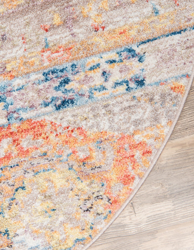 Seville Woven Collection Area Rug - Alcazar Round Orange lifestyle 57
