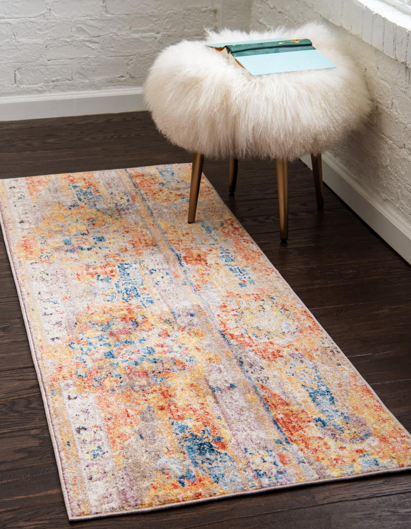Seville Woven Collection Area Rug - Alcazar Runner Orange lifestyle 58