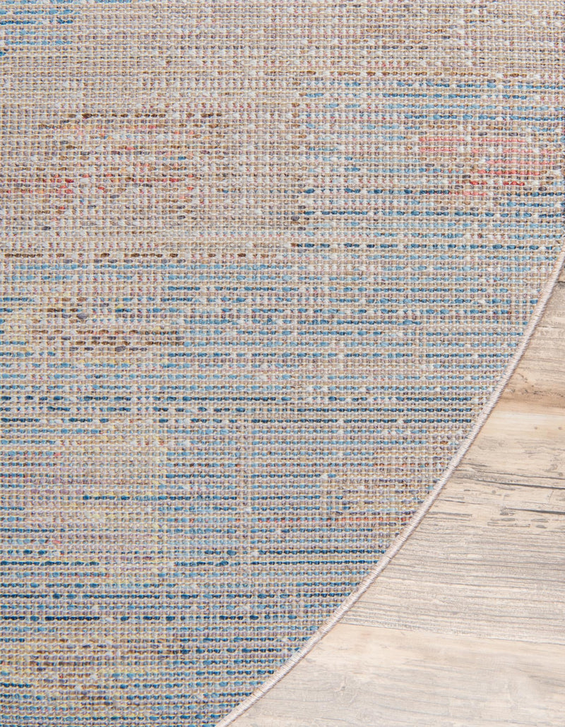 Seville Woven Collection Area Rug - Triana Round Light Blue lifestyle 66