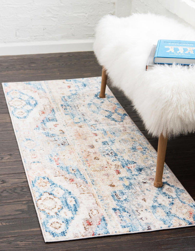 Seville Woven Collection Area Rug - Triana Runner Light Blue lifestyle 75