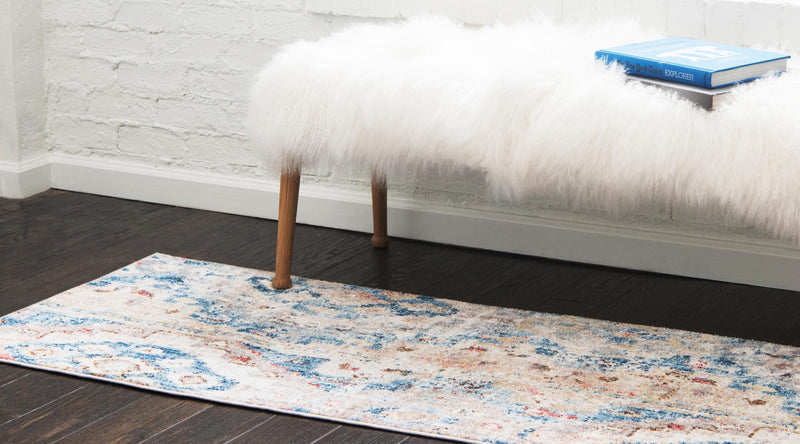 Seville Woven Collection Area Rug - Triana Runner Light Blue lifestyle 87