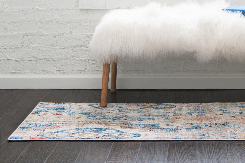 Seville Woven Collection Area Rug - Triana Runner Light Blue lifestyle 99