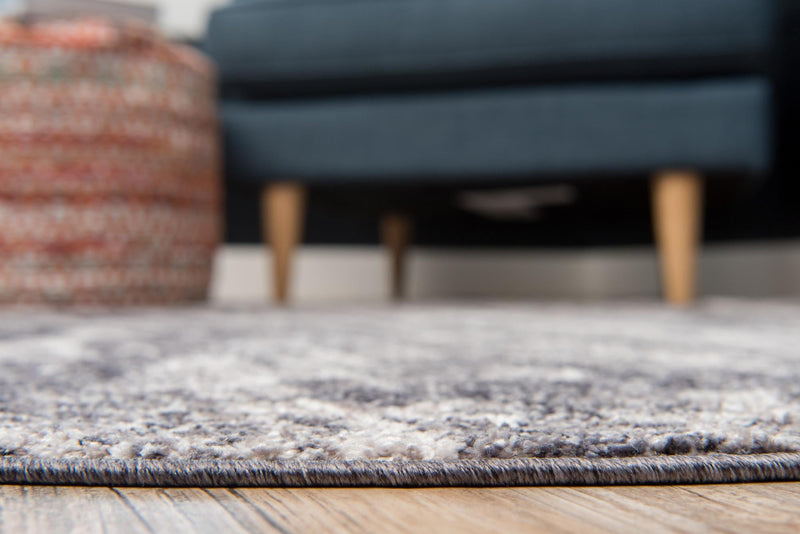 Seville Woven Collection Area Rug - Triana Round Gray lifestyle 52