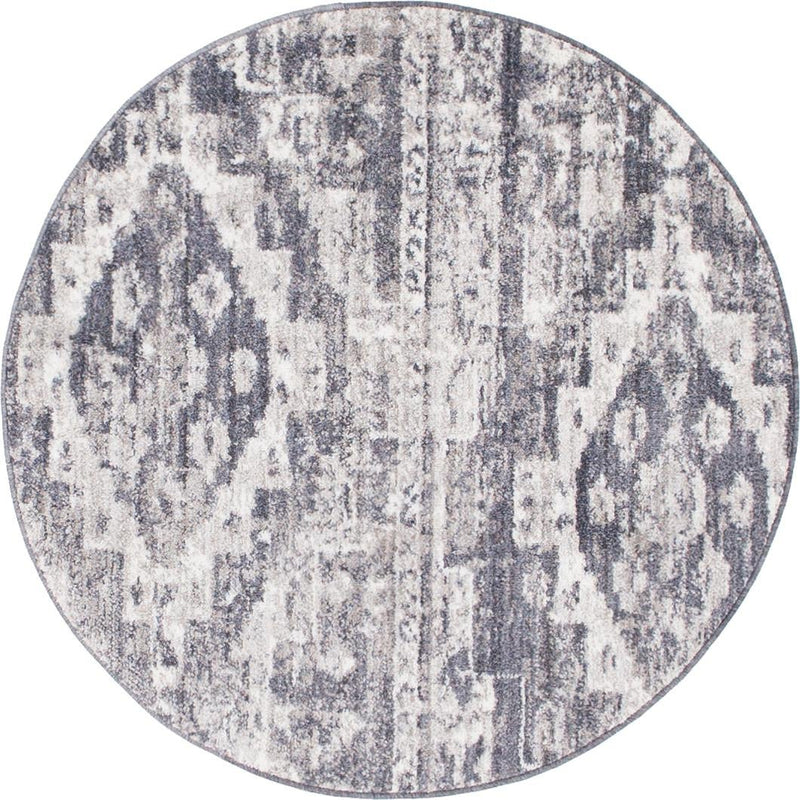 Seville Woven Collection Area Rug - Triana Round Gray lifestyle 34