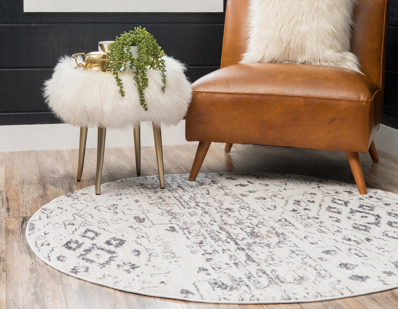 Seville Woven Collection Area Rug - Triana Round Ivory lifestyle 103