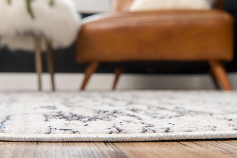 Seville Woven Collection Area Rug - Triana Round Ivory lifestyle 117