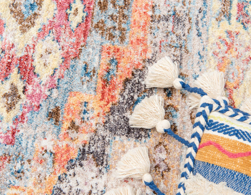 Seville Woven Collection Area Rug - Triana Round Multi lifestyle 55