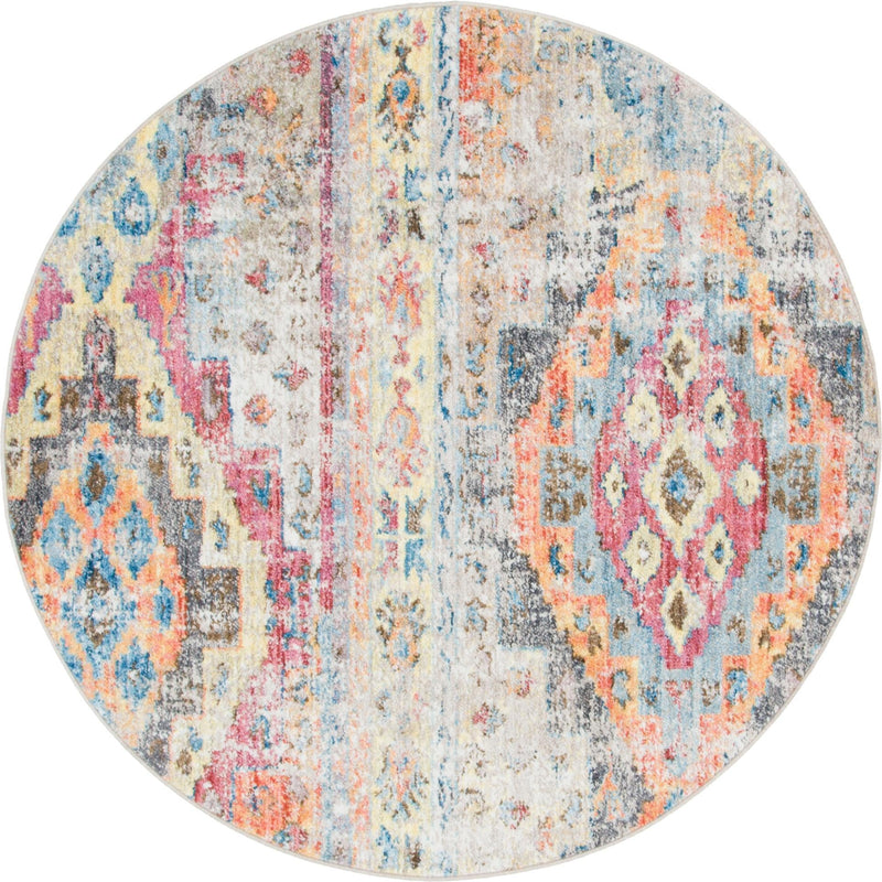Seville Woven Collection Area Rug - Triana Round Multi lifestyle 32