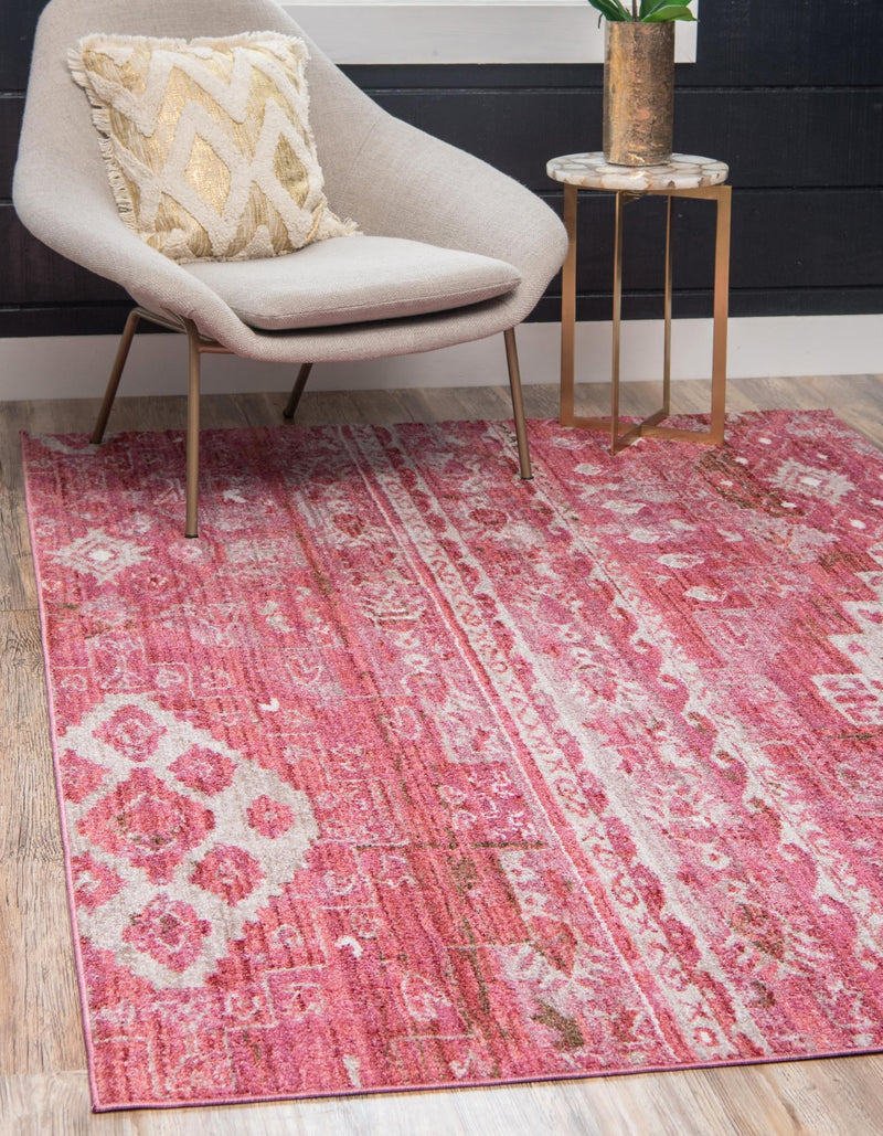 Seville Woven Collection Area Rug - Triana Rectangle Pink lifestyle 11
