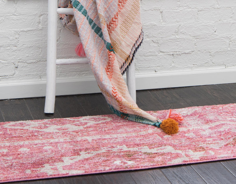 Seville Woven Collection Area Rug - Triana Runner Pink lifestyle 48