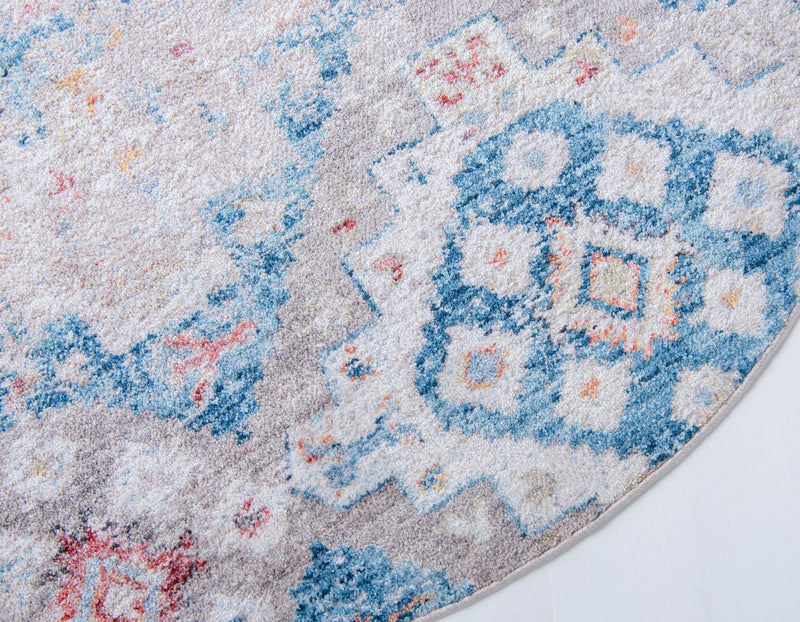 Seville Woven Collection Area Rug - Huelva Round Multi lifestyle 28