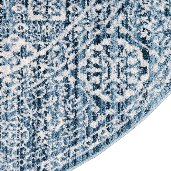Bronx Loft Collection Area Rug - Belmont Round Blue lifestyle 60