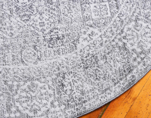 Bronx Loft Collection Area Rug - Belmont Round Gray lifestyle 94