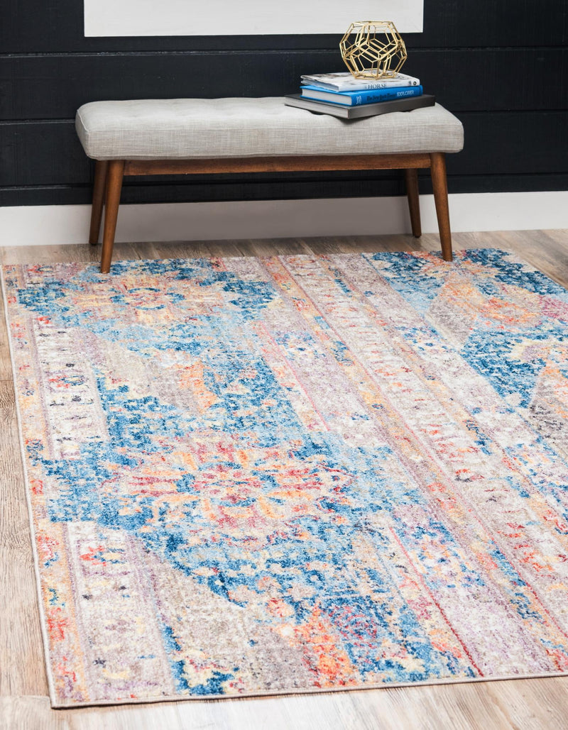 Seville Woven Collection Area Rug - Alcazar Rectangle Blue lifestyle 8