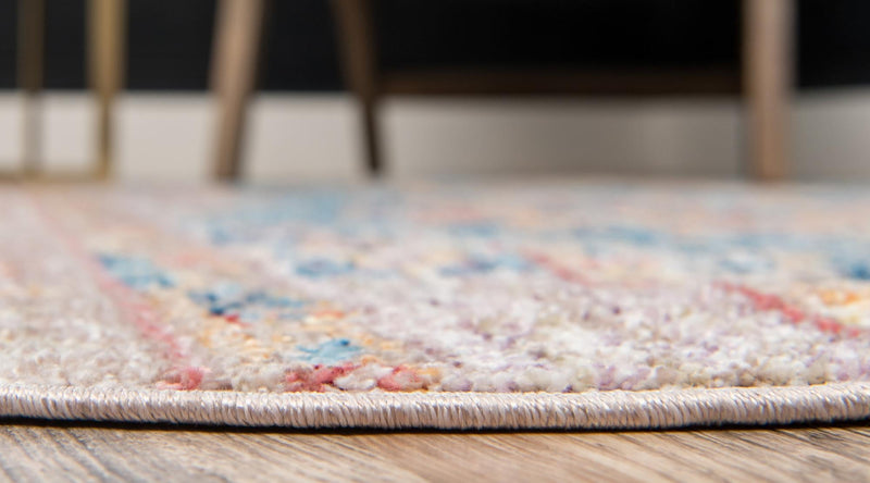 Seville Woven Collection Area Rug - Alcazar Round Blue lifestyle 48
