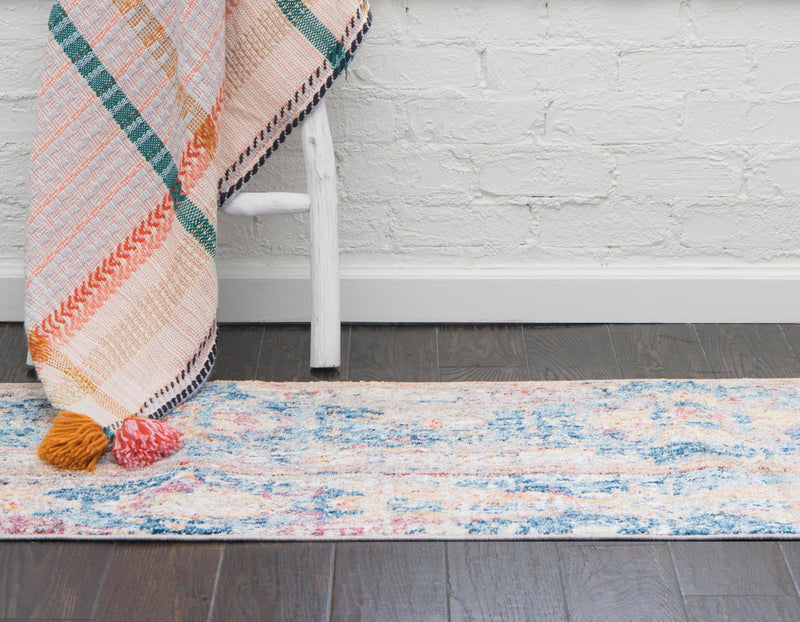 Seville Woven Collection Area Rug - Alcazar Runner Blue lifestyle 67
