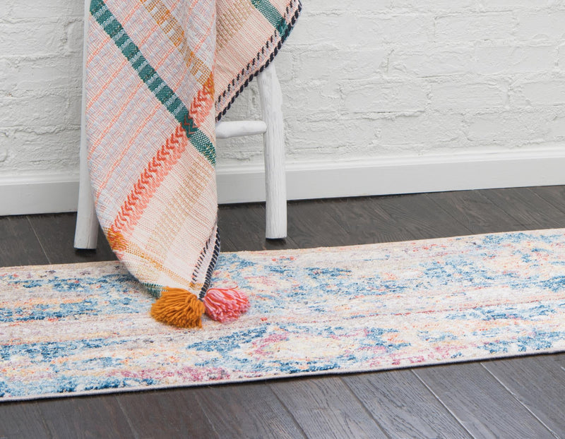 Seville Woven Collection Area Rug - Alcazar Runner Blue lifestyle 76