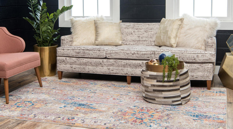 Seville Woven Collection Area Rug - Alcazar Rectangle Beige lifestyle 14