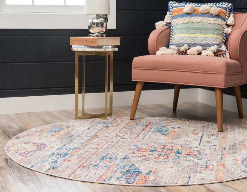 Seville Woven Collection Area Rug - Alcazar Round Beige lifestyle 77