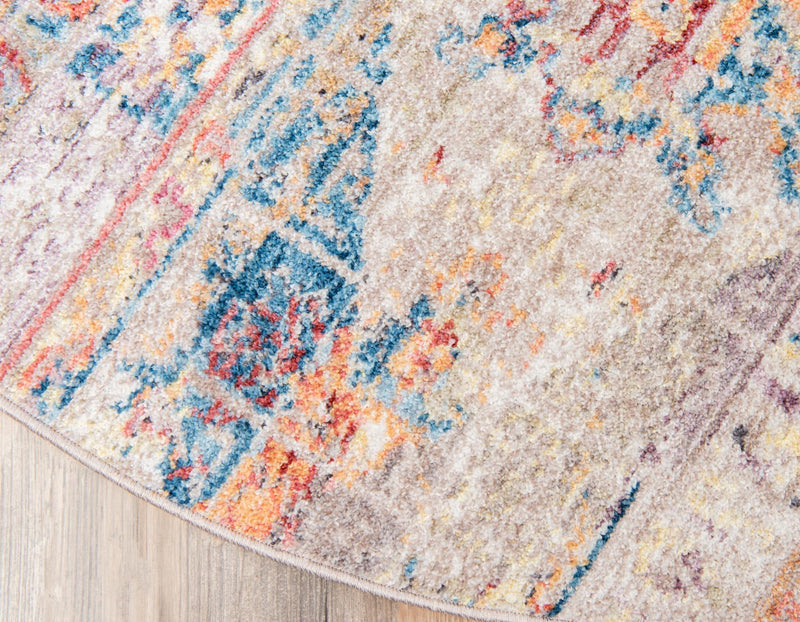 Seville Woven Collection Area Rug - Alcazar Round Beige lifestyle 106