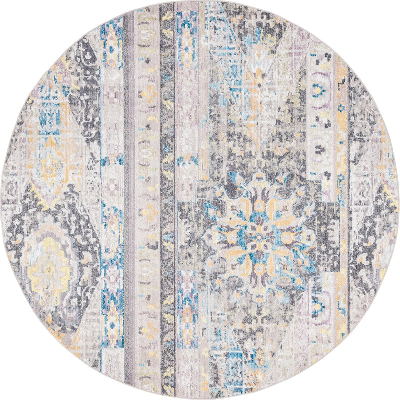 Seville Woven Collection Area Rug - Alcazar Round Light Brown lifestyle 31