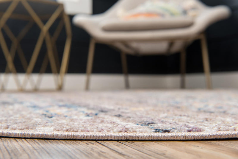 Seville Woven Collection Area Rug - Alcazar Round Light Brown lifestyle 45