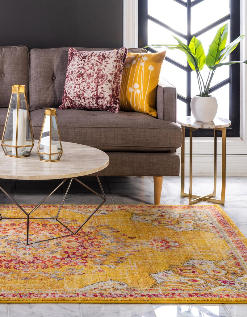 Brighton Terrace Collection Area Rug - Hove (Gold) Rectangle Gold lifestyle 4