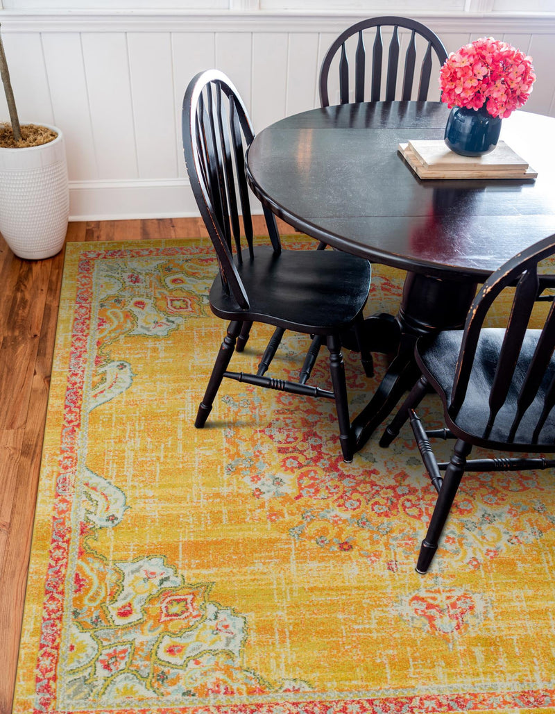 Brighton Terrace Collection Area Rug - Hove (Gold) Square Gold lifestyle 76