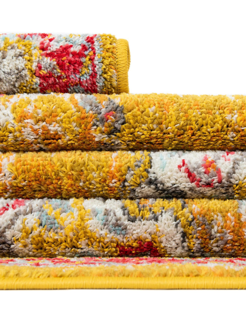 Brighton Terrace Collection Area Rug - Hove (Gold) Round Gold lifestyle 64