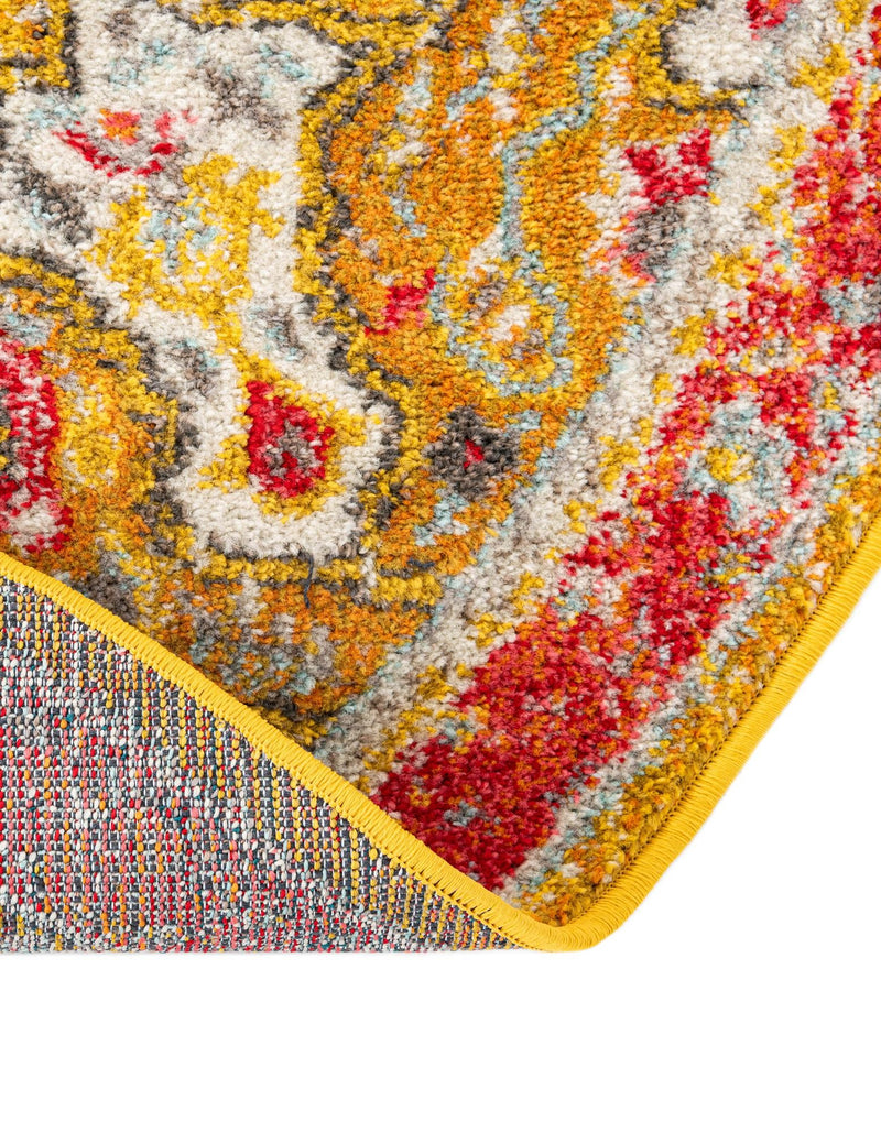 Brighton Terrace Collection Area Rug - Hove (Gold) Round Gold lifestyle 87