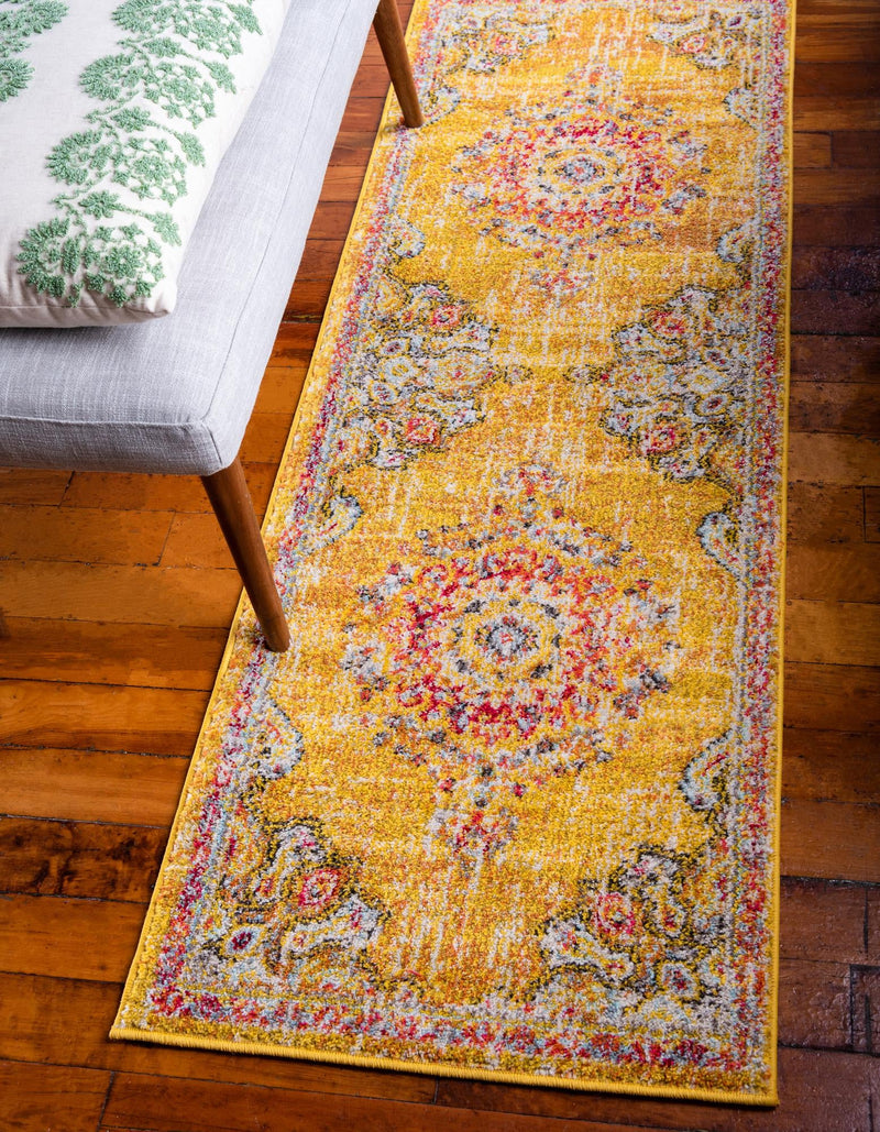 Brighton Terrace Collection Area Rug - Hove (Gold) Runner Gold lifestyle 25