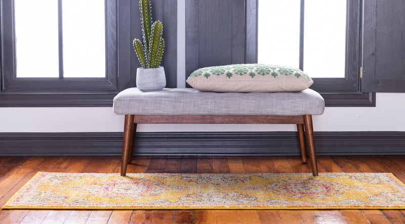 Brighton Terrace Collection Area Rug - Hove (Gold) Runner Gold lifestyle 35