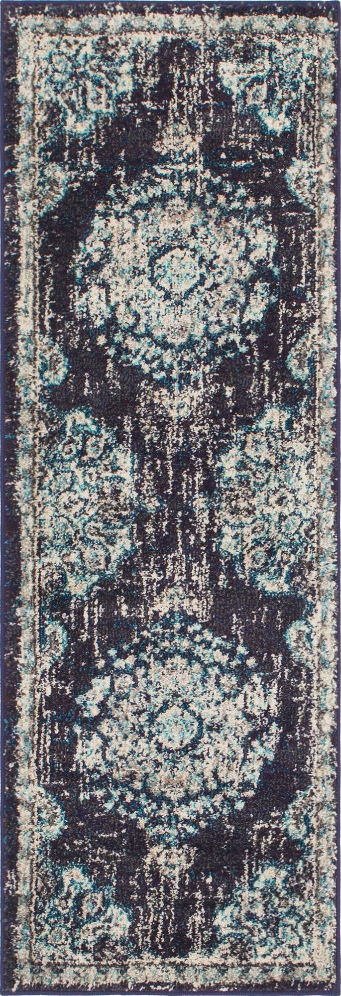 Brighton Terrace Collection Area Rug - Hove (Navy Blue) Runner Navy Blue lifestyle 13