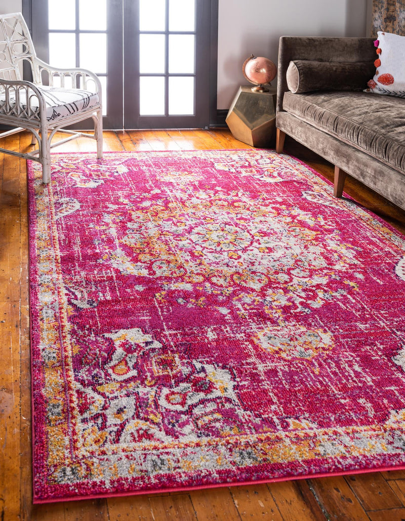 Brighton Terrace Collection Area Rug - Hove (Magenta) Rectangle Magenta lifestyle 2