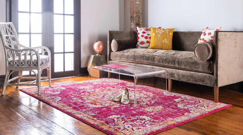 Brighton Terrace Collection Area Rug - Hove (Magenta) Rectangle Magenta lifestyle 3