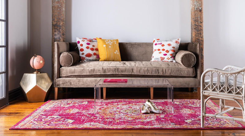 Brighton Terrace Collection Area Rug - Hove (Magenta) Rectangle Magenta lifestyle 4
