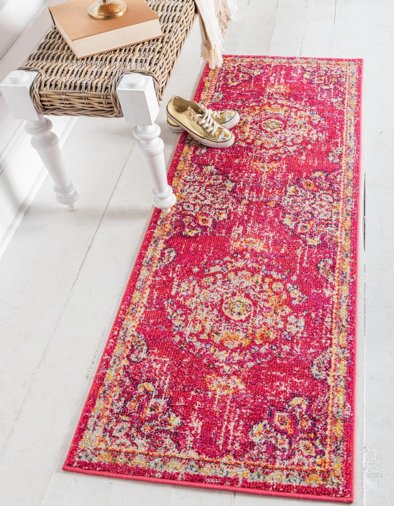 Brighton Terrace Collection Area Rug - Hove (Magenta) Runner Magenta lifestyle 16