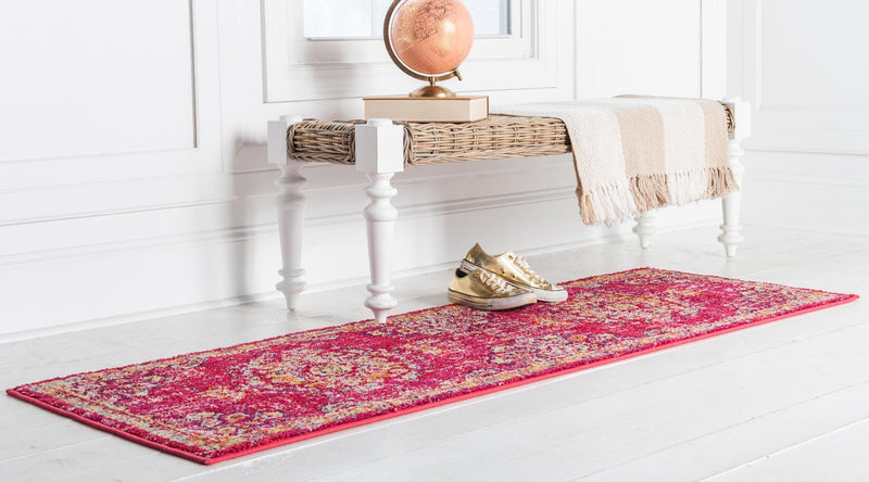 Brighton Terrace Collection Area Rug - Hove (Magenta) Runner Magenta lifestyle 19