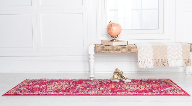 Brighton Terrace Collection Area Rug - Hove (Magenta) Runner Magenta lifestyle 22