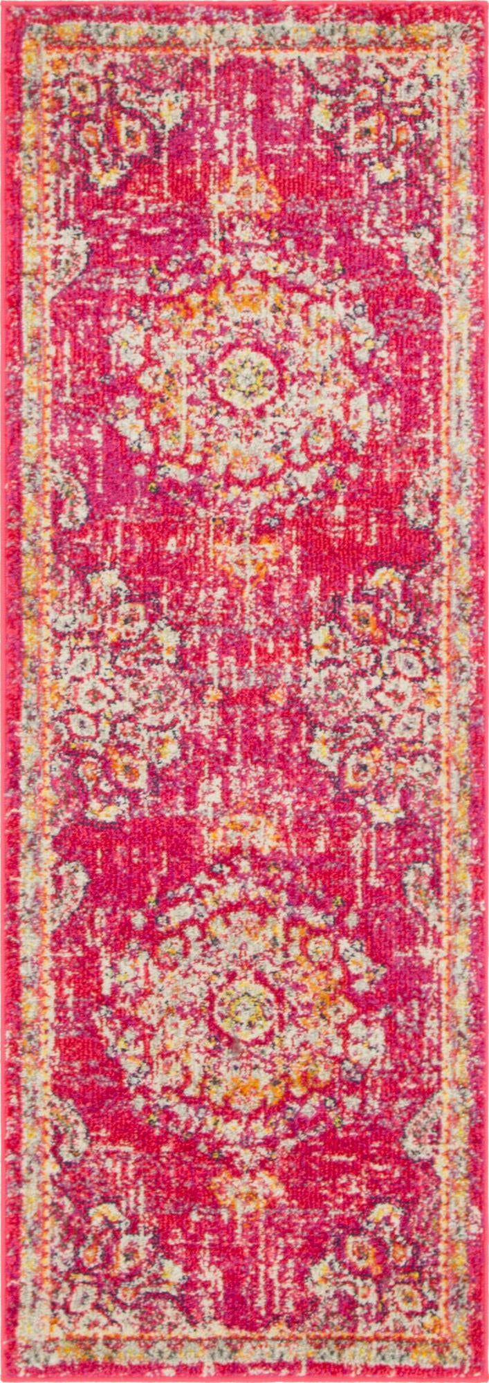 Brighton Terrace Collection Area Rug - Hove (Magenta) Runner Magenta lifestyle 13