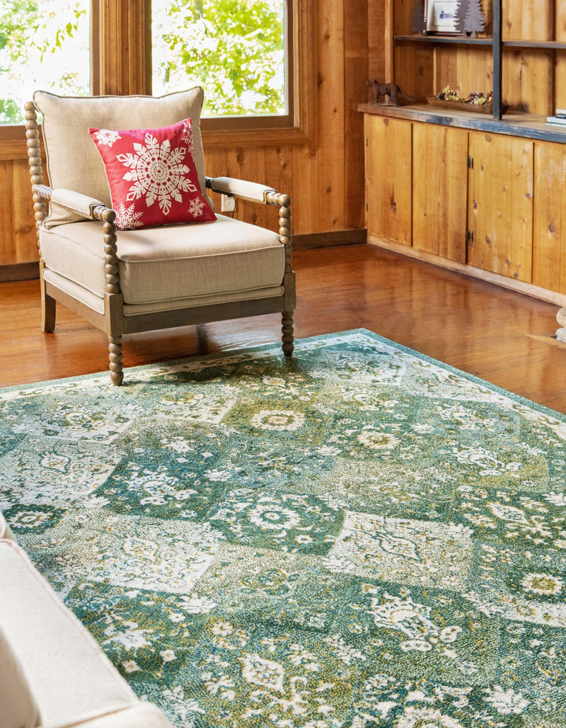 Brighton Terrace Collection Area Rug - Rottingdean (Green) Rectangle Green lifestyle 4