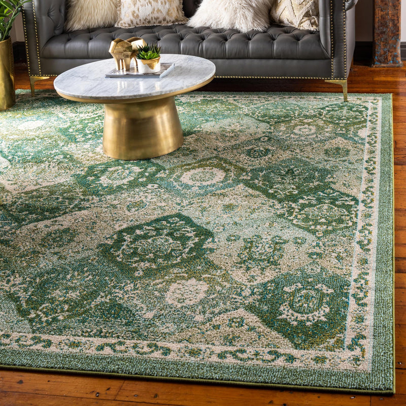 Brighton Terrace Collection Area Rug - Rottingdean (Green) Square Green lifestyle 19