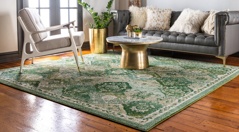 Brighton Terrace Collection Area Rug - Rottingdean (Green) Square Green lifestyle 21