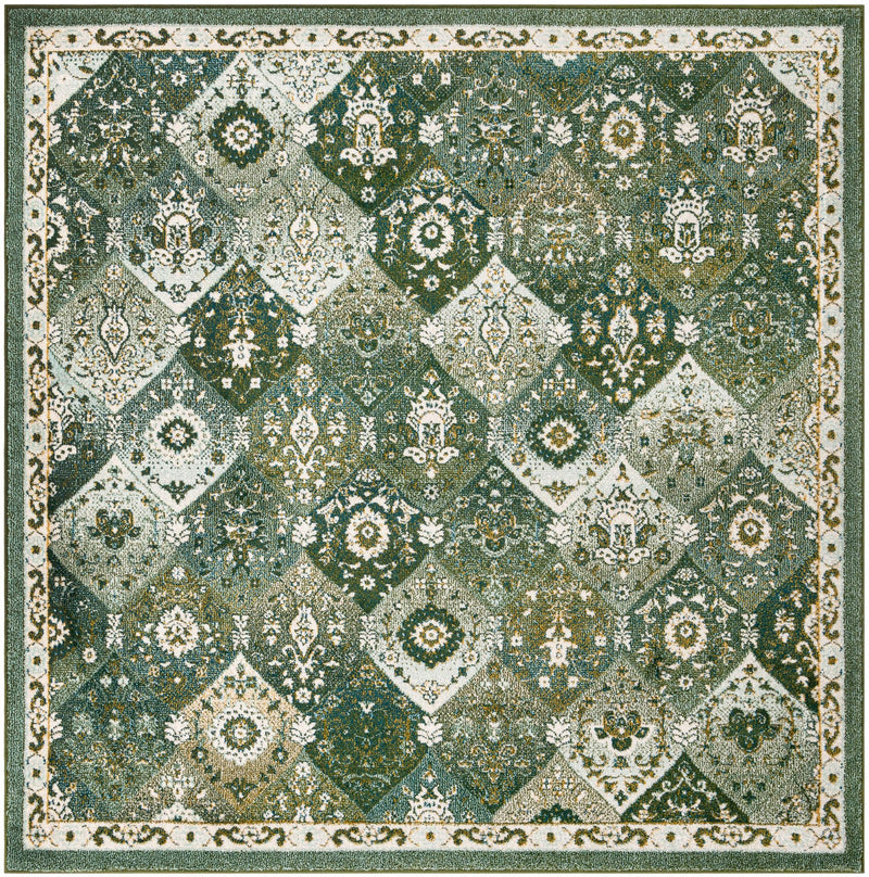 Brighton Terrace Collection Area Rug - Rottingdean (Green) Square Green lifestyle 16